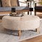 Baxton Studio Vinet Beige Upholstered Natural Wood Cocktail Ottoman 153-9199 - alternate 4